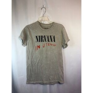 Nirvana In Utero T Shirt Gray Short Sleeve Graphic Band Tee Size S